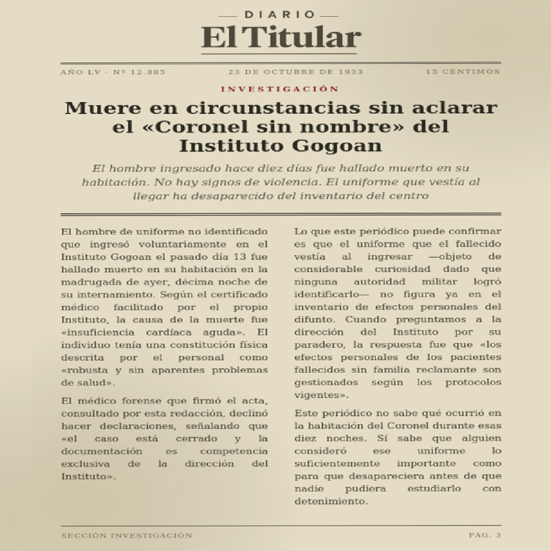 Muere en circunstancias sin aclarar el «coronel sin nombre» del instituto Gogoan